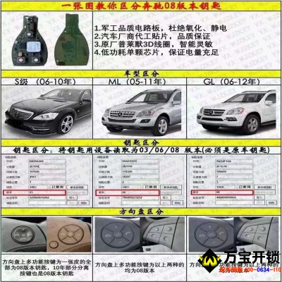 區(qū)分奔馳鑰匙08版本